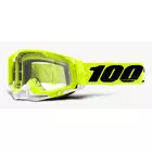 100% bicycle goggles RACECRAFT 2 (red mirror Anti-Fog glass, LT 38%+/-5% + transparent Anti-Fog glass, LT 88%-92% + 10 skidding) attack yellow STO-50121-251-04