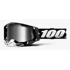 100% bicycle goggles RACECRAFT 2 (silver mirror Anti-Fog glass, LT 25%+/-5% + transparent Anti-Fog glass, LT 88%-92% + 10 skidding) black STO-50121-252-01