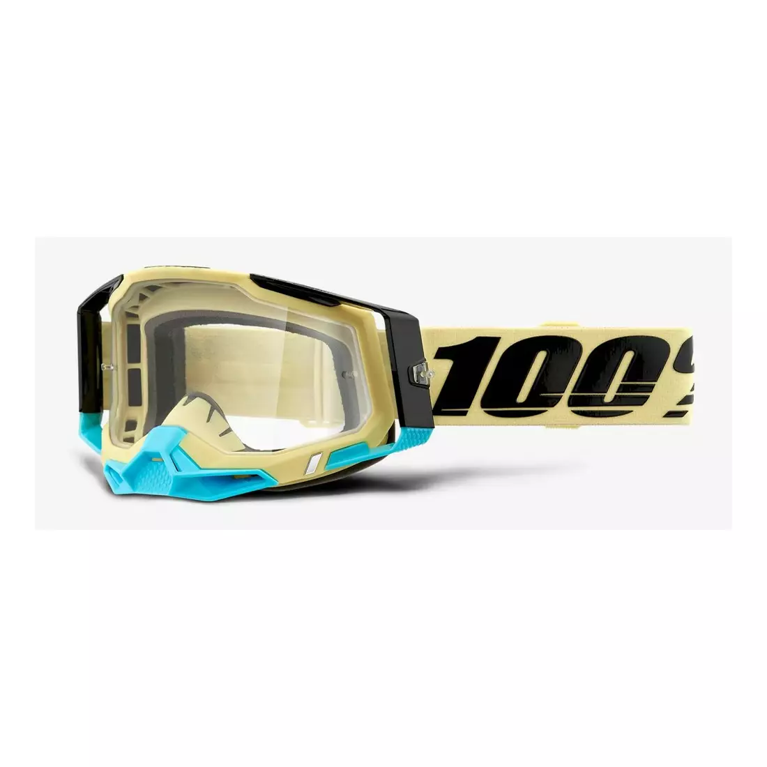 100% bicycle goggles RACECRAFT 2 (transparent Anti-Fog glass, LT 88%-92% + 10 skidding) airblast STO-50121-101-11