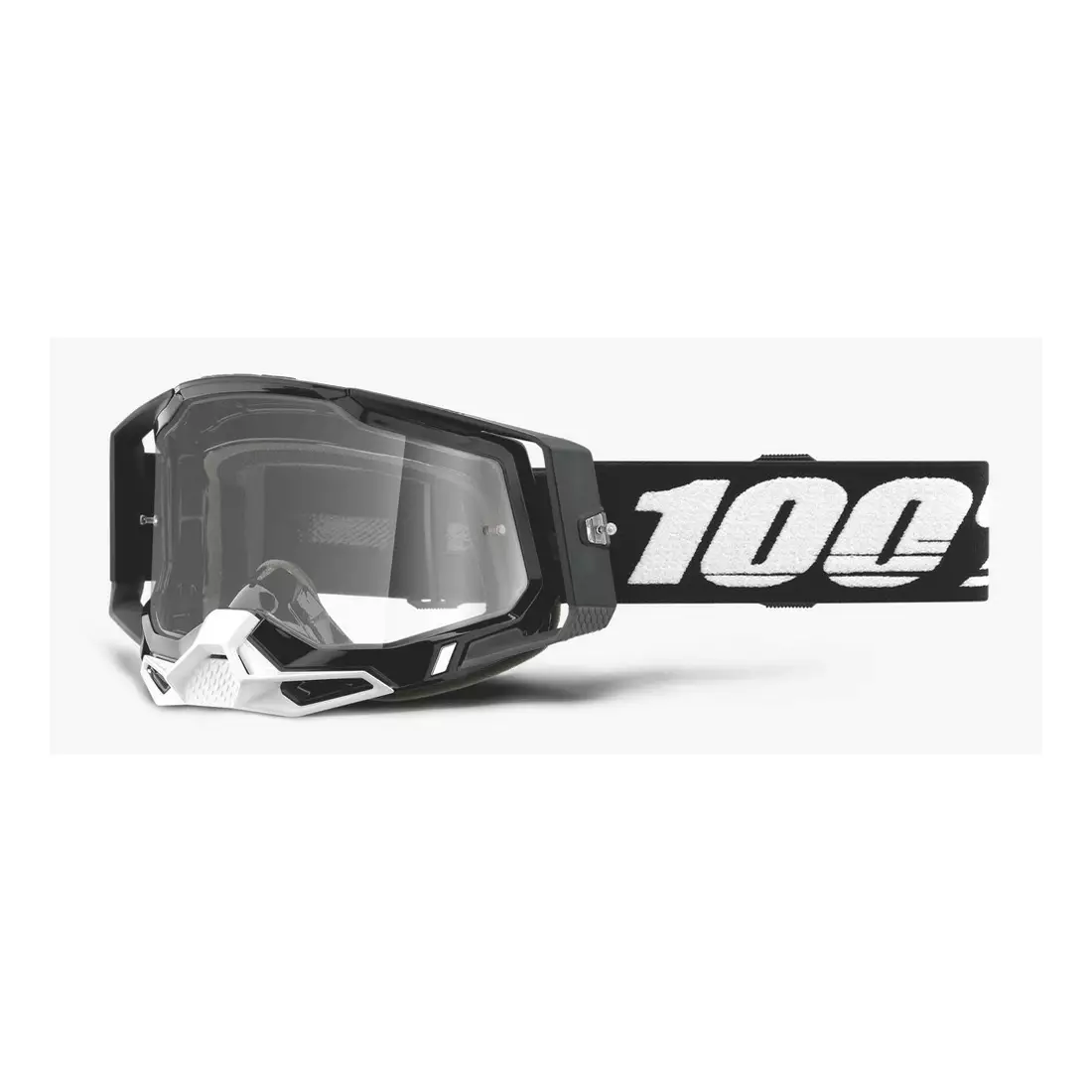 100% bicycle goggles RACECRAFT 2 (transparent Anti-Fog glass, LT 88%-92% + 10 skidding) black STO-50121-101-01