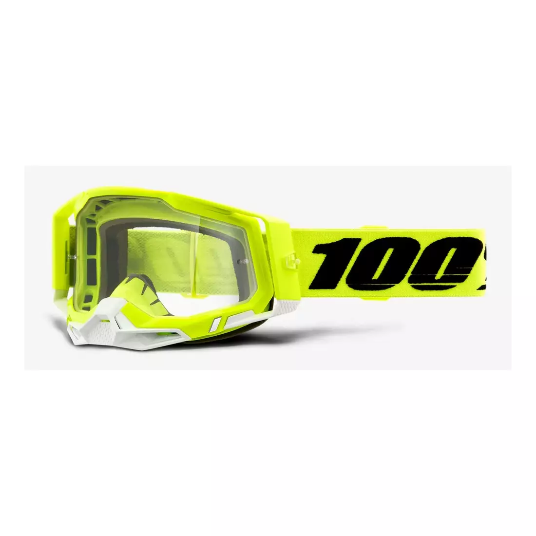 100% bicycle goggles RACECRAFT 2 (transparent Anti-Fog glass, LT 88%-92% + 10 skidding) yellow STO-50121-101-04