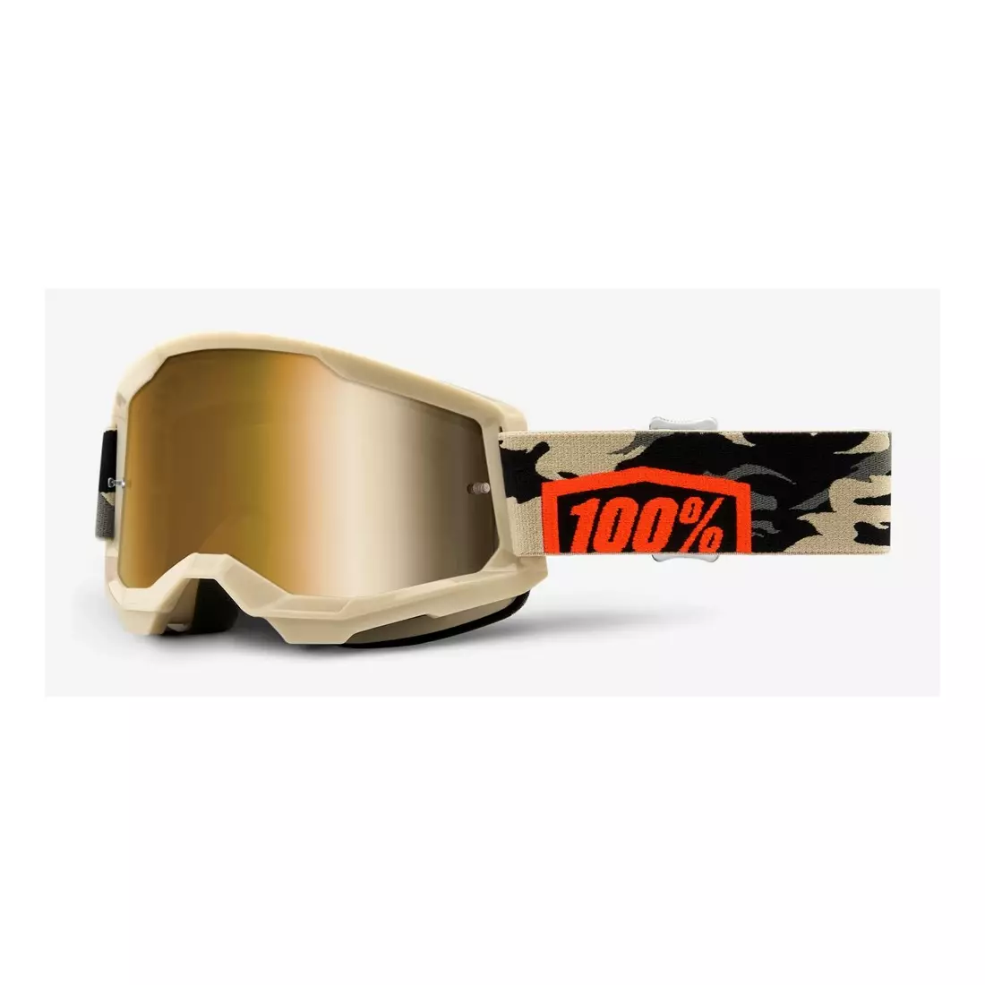 100% bicycle goggles STRATA 2 (gold mirror Anti-Fog glass, LT 28%+/-5%) kombat STO-50421-253-10