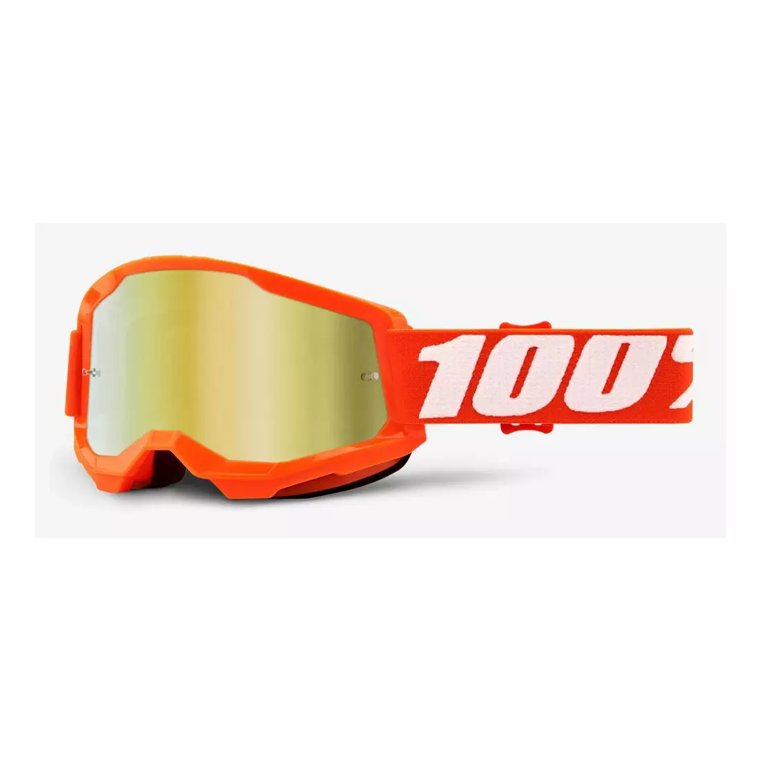 100% bicycle goggles STRATA 2 (gold mirror Anti-Fog glass, LT 28%+/-5%) orange STO-50421-259-05