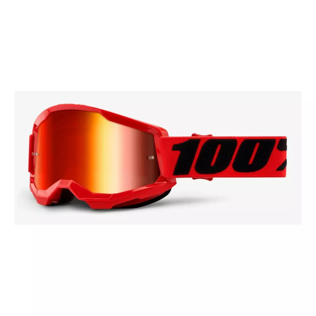 100% bicycle goggles STRATA 2 (red mirror Anti-Fog glass, LT 38%+/-5%) red STO-50421-251-03