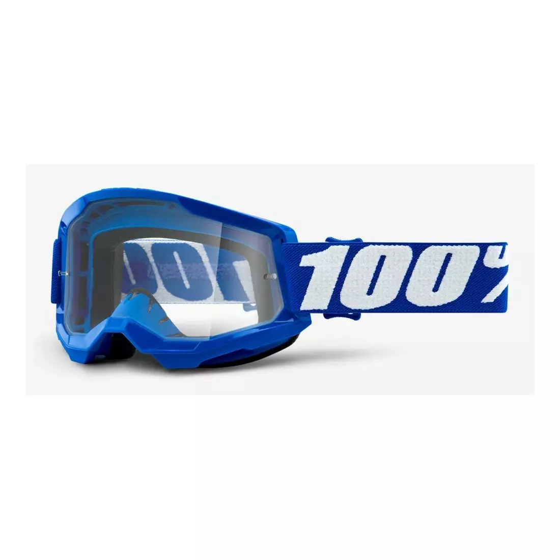 100% bicycle goggles STRATA 2 (transparent Anti-Fog glass, LT 88%-92%) blue STO-50421-101-02