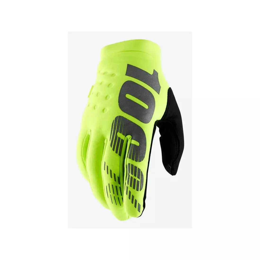 100% junior cycling gloves BRISKER fluo yellow STO-10016-004-06
