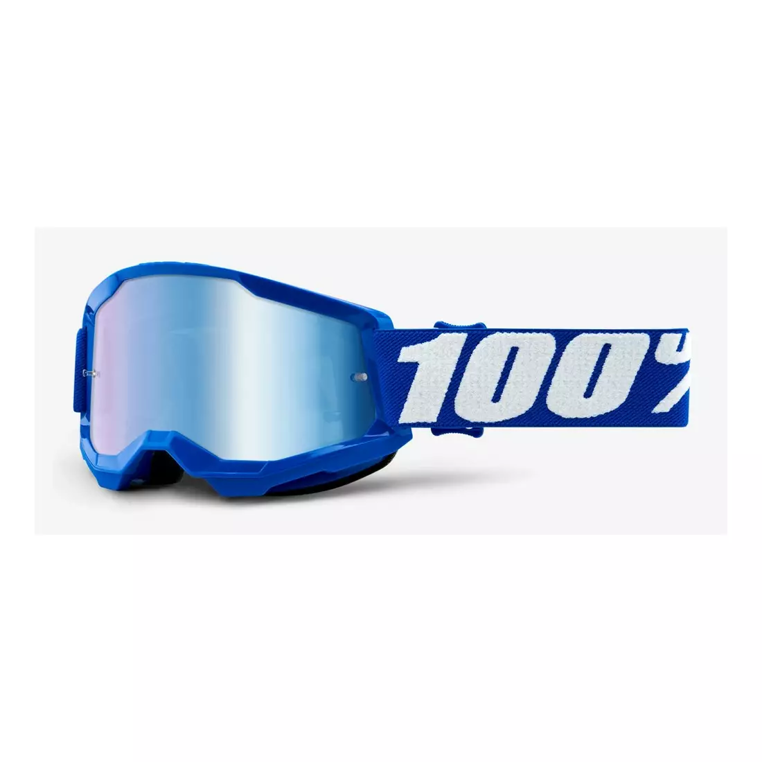 100% junior cycling goggles STRATA 2 JUNIOR (blue mirror glass Anti-Fog, LT 53%+/-5%) blue STO-50521-250-02