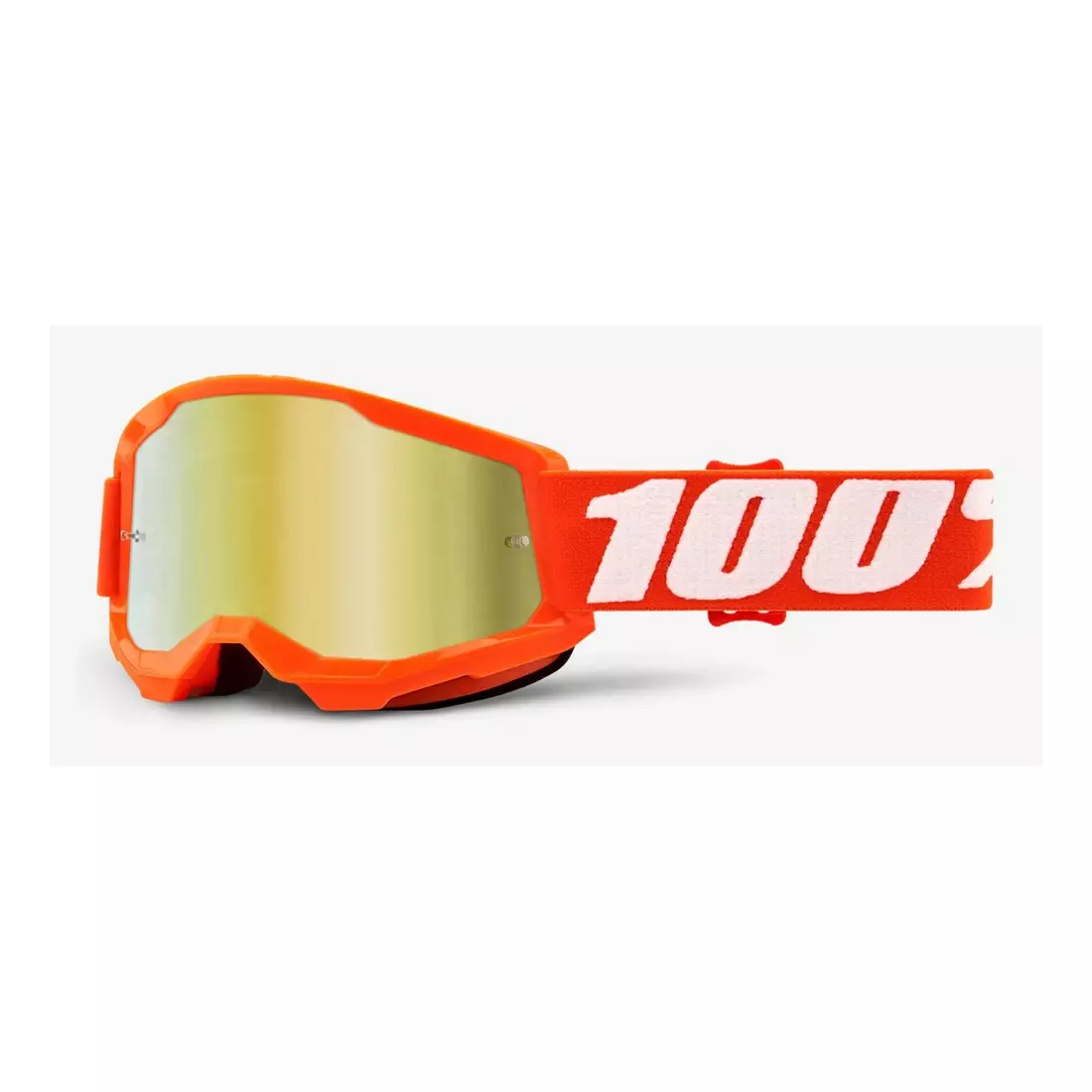 100% junior cycling goggles STRATA 2 JUNIOR (gold mirror anti-fog glass, LT 28%+/-5%) orange STO-50521-259-05
