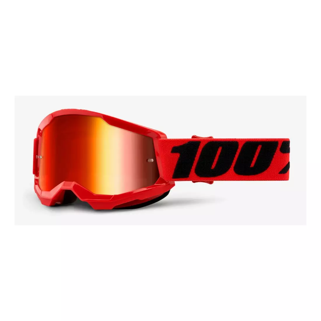 100% junior cycling goggles STRATA 2 JUNIOR (red mirror glass Anti-Fog, LT 38%+/-5%) red STO-50521-251-03