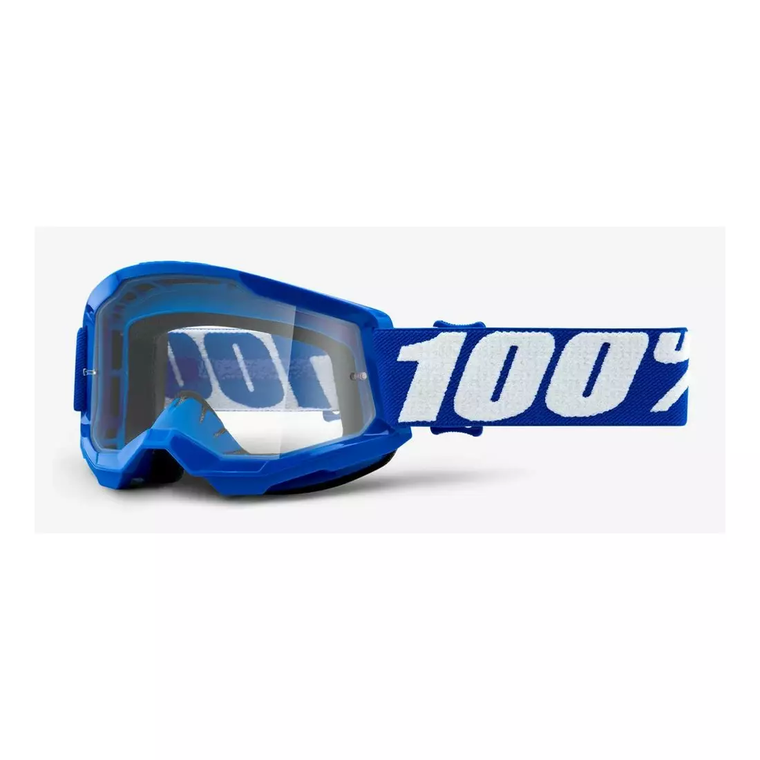 100% junior cycling goggles STRATA 2 JUNIOR (transparent Anti-Fog glass, LT 88%-92%) blue STO-50521-101-02