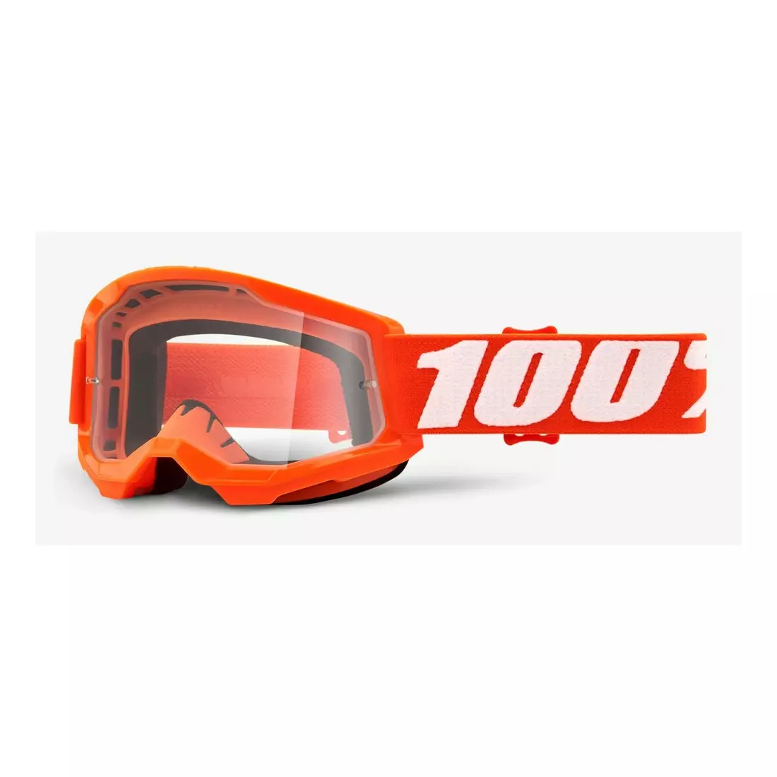 100% junior cycling goggles STRATA 2 JUNIOR (transparent Anti-Fog glass, LT 88%-92%) orange STO-50521-101-05