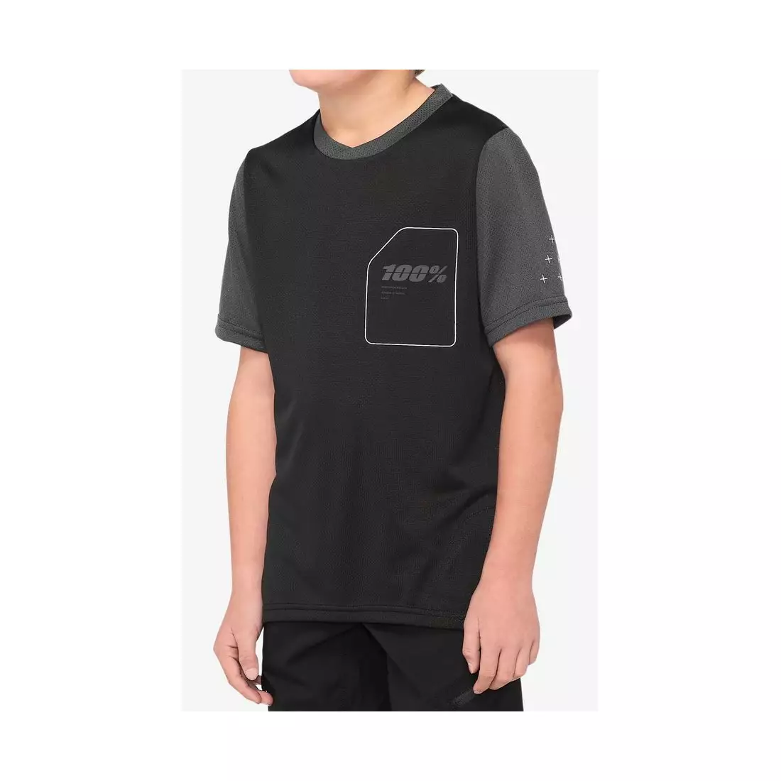 100% junior cycling jersey RIDECAMP black charcoal STO-46401-181-06