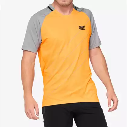100% men's bicycle shirt CELIUM orange grey STO-41204-424-12