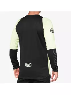 100% men's bicycle shirt with long sleeves R-CORE lime black