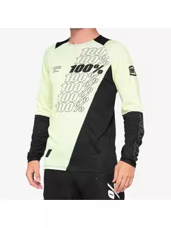 100% men's bicycle shirt with long sleeves R-CORE lime black