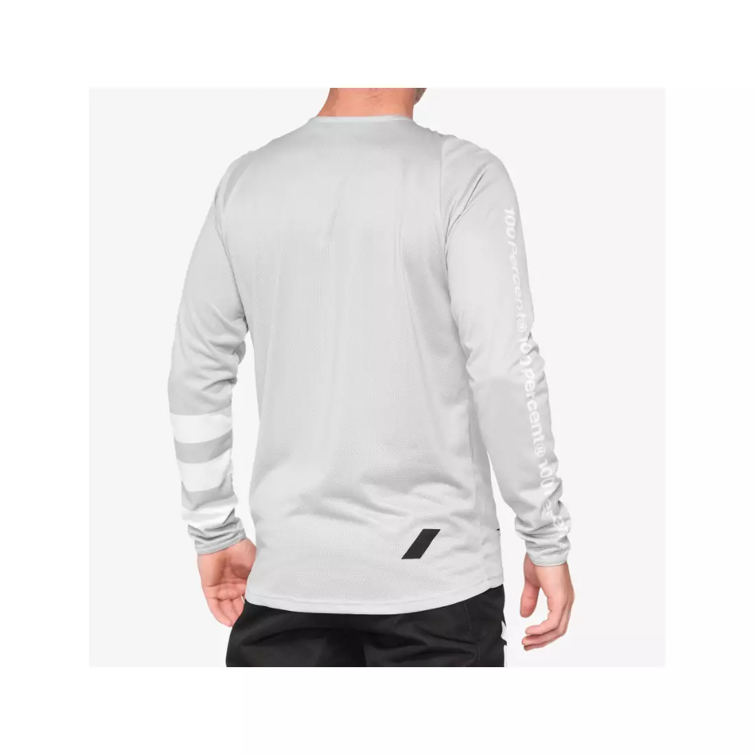 100% men's bicycle shirt with long sleeves R-CORE vapor white 