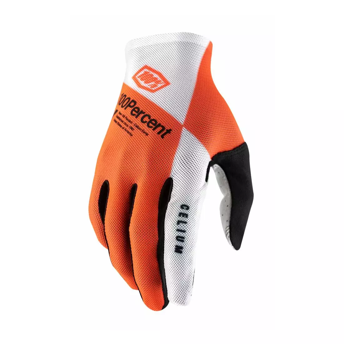 100% men's cycling gloves CELIUM fluo orange white STO-10005-444-12