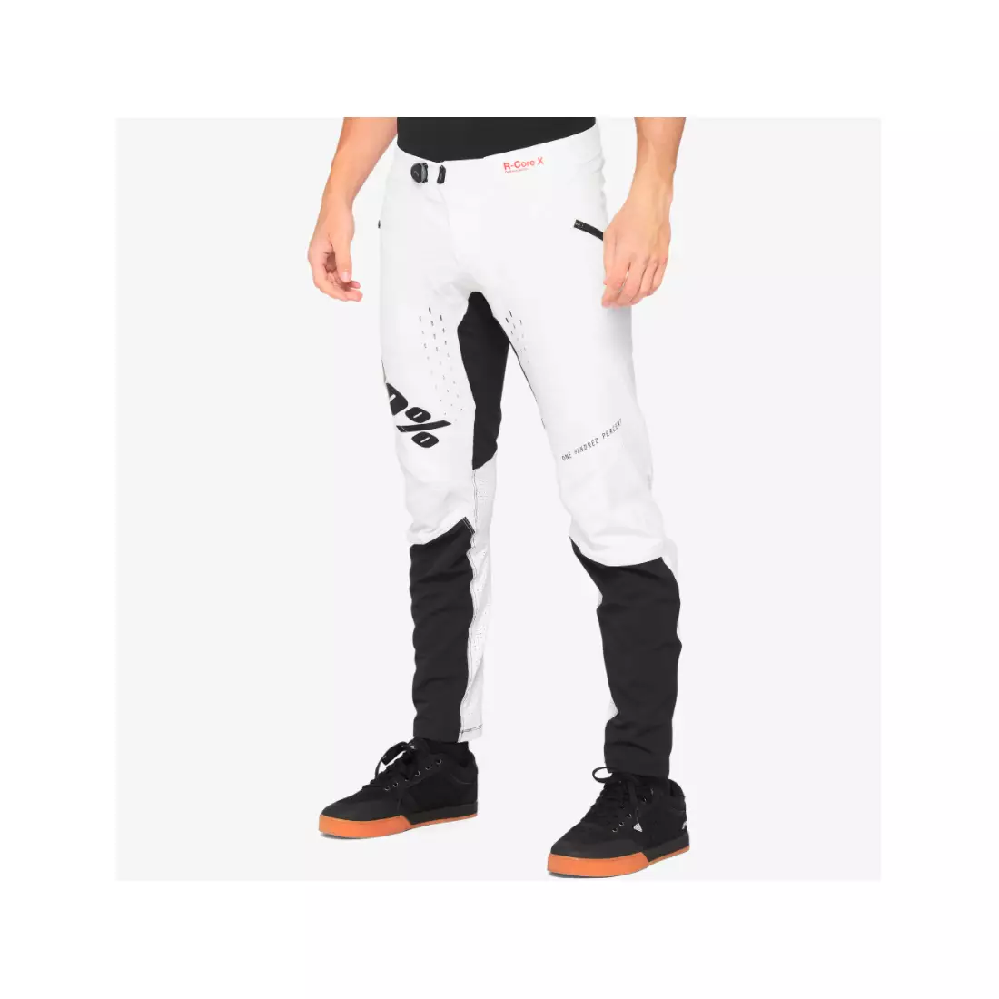 100% men's cycling pants R-CORE X black and white 