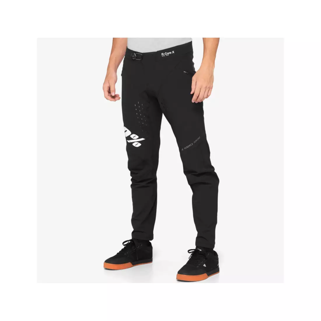 100% men's cycling pants R-CORE X black white 