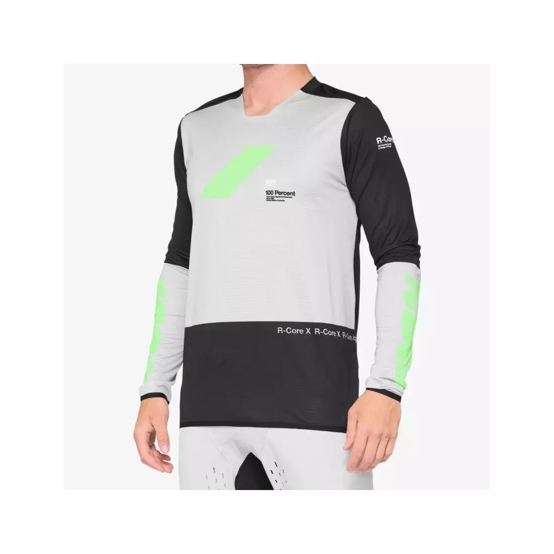 100% men's long sleeve cycling jersey R-CORE X vapor black 