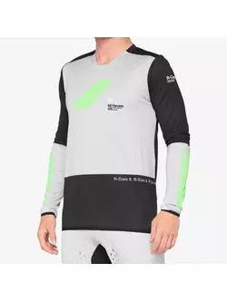 100% men's long sleeve cycling jersey R-CORE X vapor black 