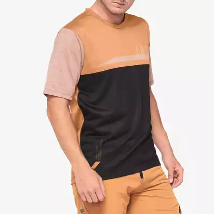 100% men's sports t-shirt AIRMATIC orange-black