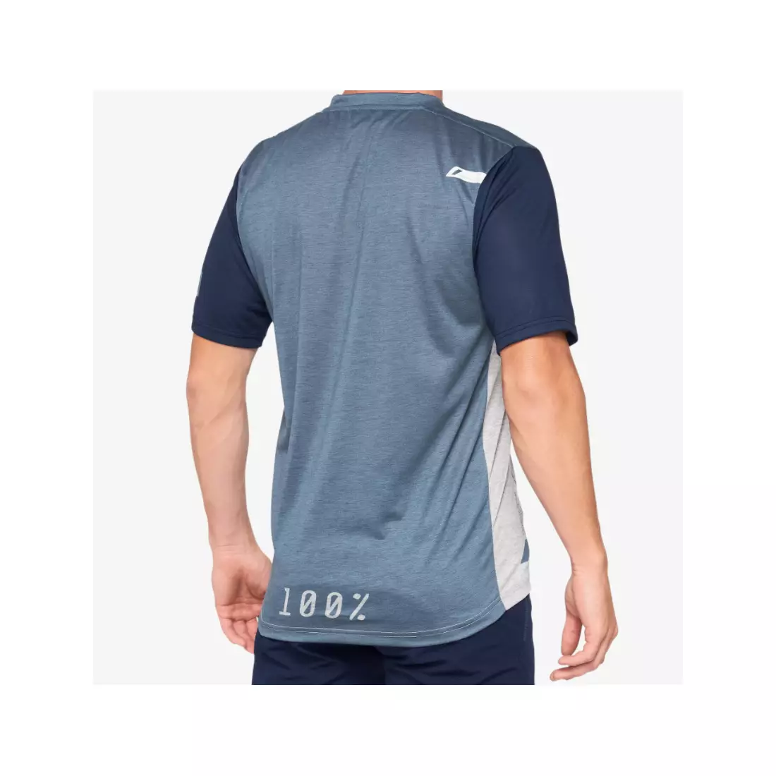 100% men's sports t-shirt AIRMATIC steel blue grey 