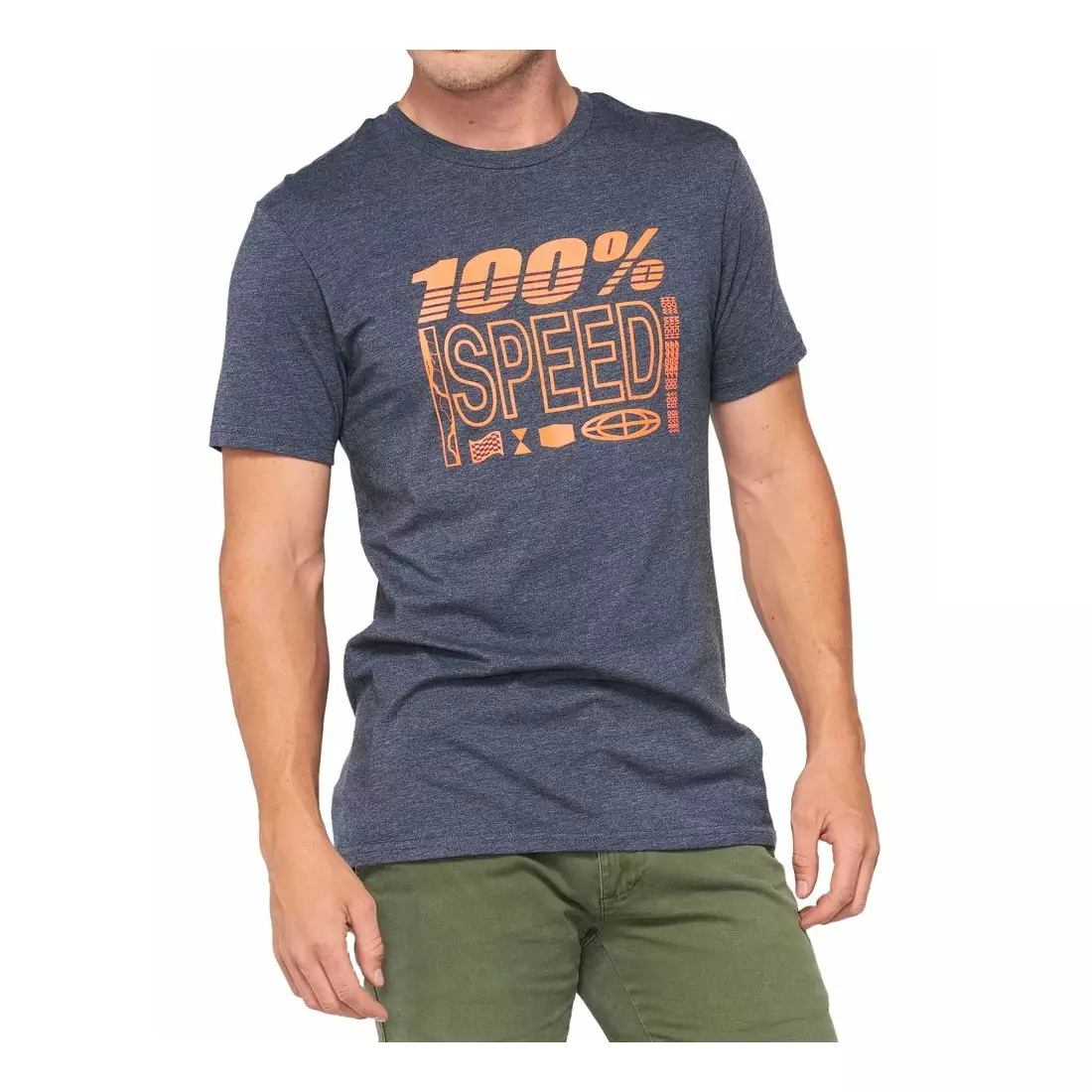 100% men's sports t-shirt with short sleeves TRADEMARK navy heather