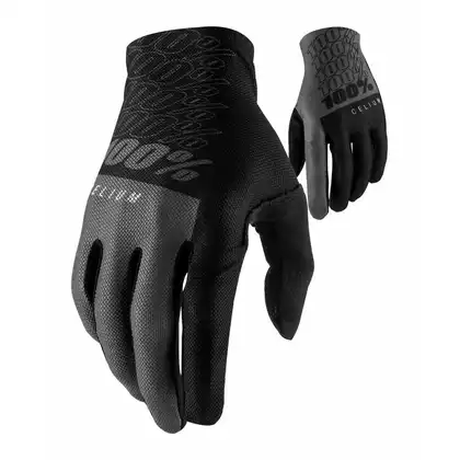 100% men's cycling gloves CELIUM black grey STO-10005-057-12