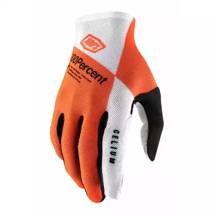 100% men's cycling gloves CELIUM fluo orange white STO-10005-444-12
