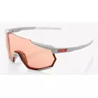 100% sports glasses RACETRAP (coral glasses, LT 52% + clear glasses, LT 93%) soft tact stone grey STO-61037-289-79