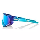 100% sports glasses SPEEDCRAFT (blue multilayer mirror, LT 12% + clear glass, LT 93%) matte metallic into the fade STO-61023-390-69