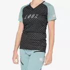 100% women's sports t-shirt AIRMATIC black and turquoise