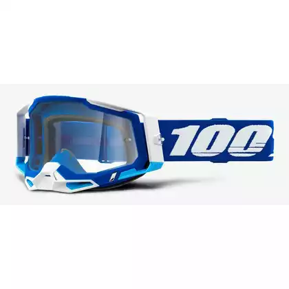 100% Accuri 2 Enduro Moto Bicycle Cycle Bike Goggle Blue Clear Lens 