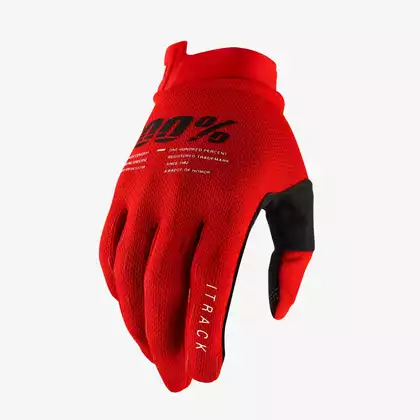 Rękawiczki 100% ITRACK Glove red roz. L (długość dłoni 193-200 mm) (NEW) STO-10015-003-12