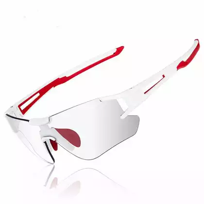 Rockbros 10126 bicycle / sports glasses with photochrome white/red 