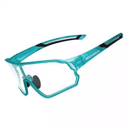 Rockbros 10136 bicycle / sports glasses with photochrom turquoise