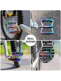 Rockbros aluminium platform pedals, colourful LX-K340