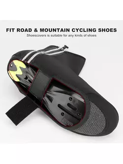 Rockbros waterproof cycling shoe covers, black LF1052-1