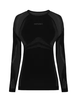 SPAIO base layer ladies thermal underwear jersey POWERFUL black/grey