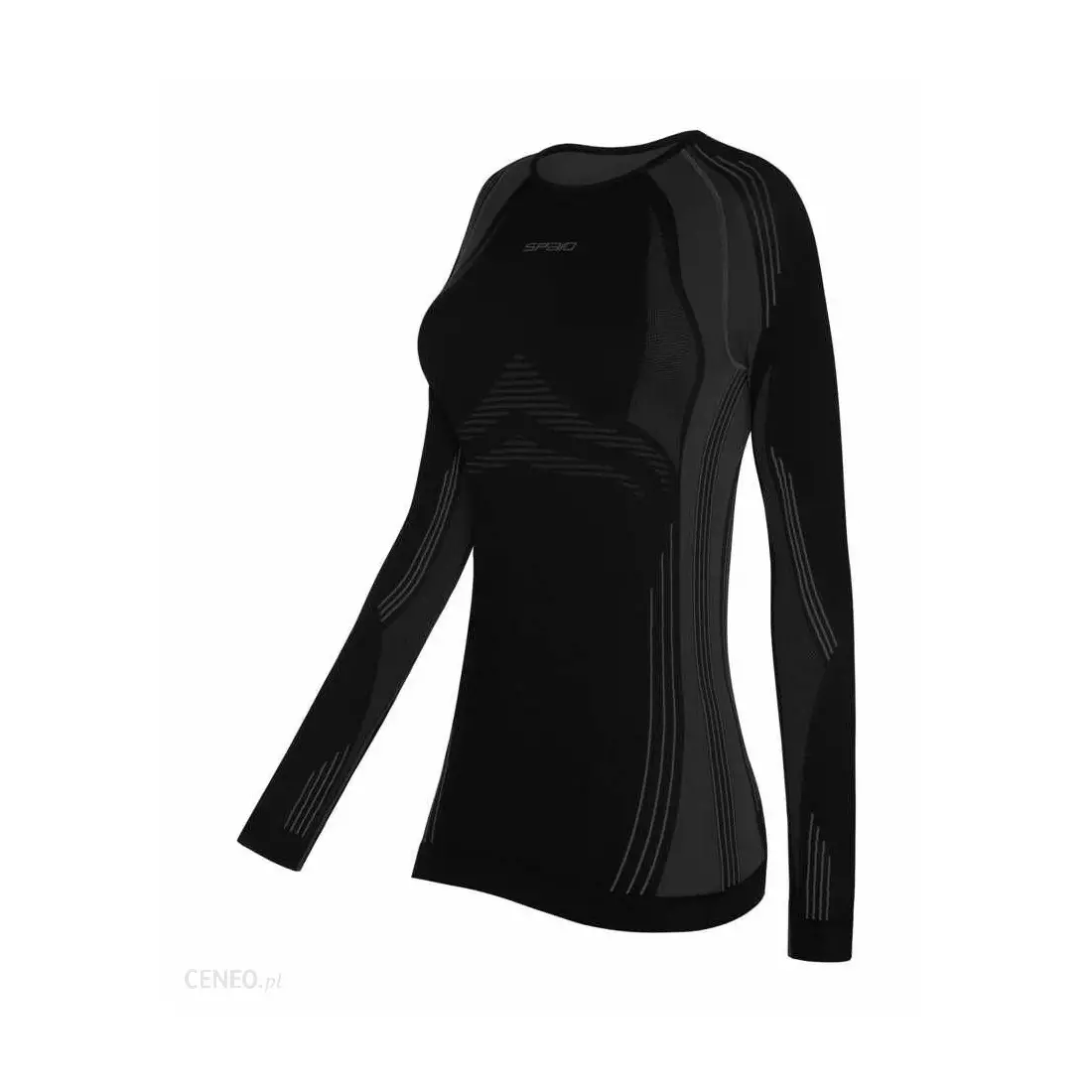 SPAIO base layer ladies thermal underwear jersey POWERFUL black/grey