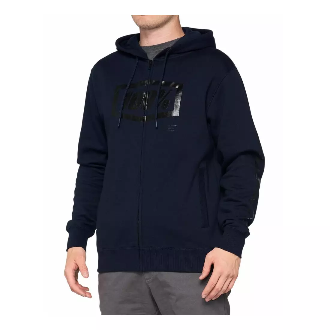 100% men's sweatshirt SYNDICATE Hooded Zip Sweatshirt navy black STO-36017-402-11