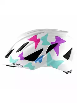 ALPINA PICO Children's bicycle helmet, pearlwhite butterflies gloss