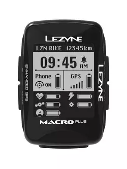 Loaded bicycle computer LEZYNE MACRO PLUS GPS HRSC (heart band + speed / cadence sensor included)