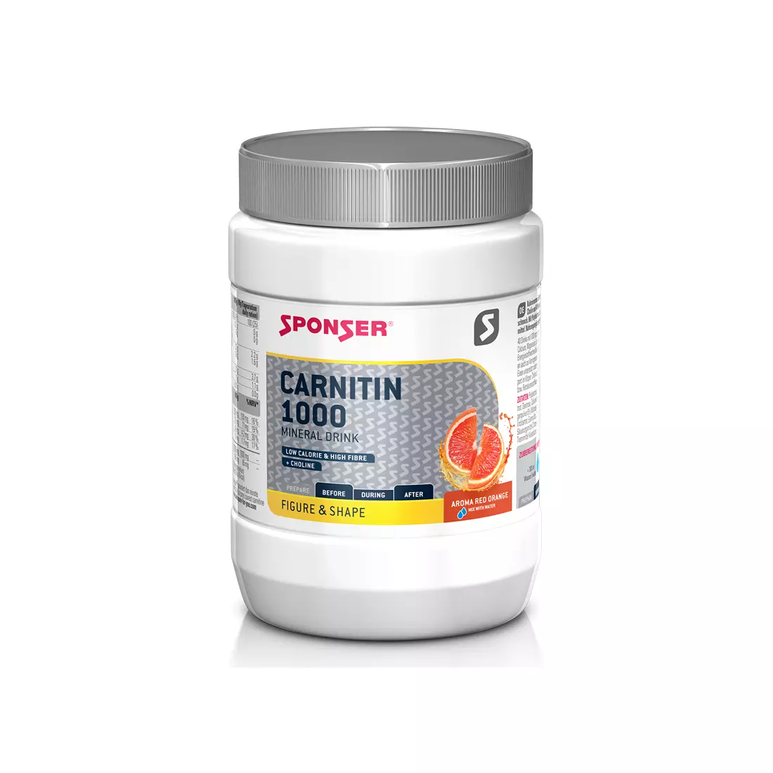 Low-calorie drink SPONSER L-CARNITIN 1000 red orange - can 400g 