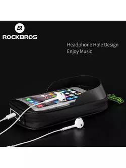 Rockbros Hard Shell waterproof phone frame bag 6.2&quot; black B53-6.2