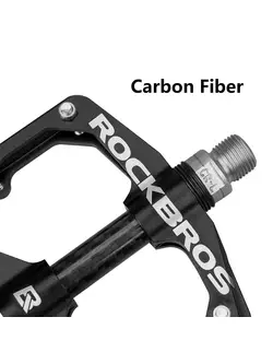 Rockbros aluminium platform pedals Carbon, black 2017-12EBK