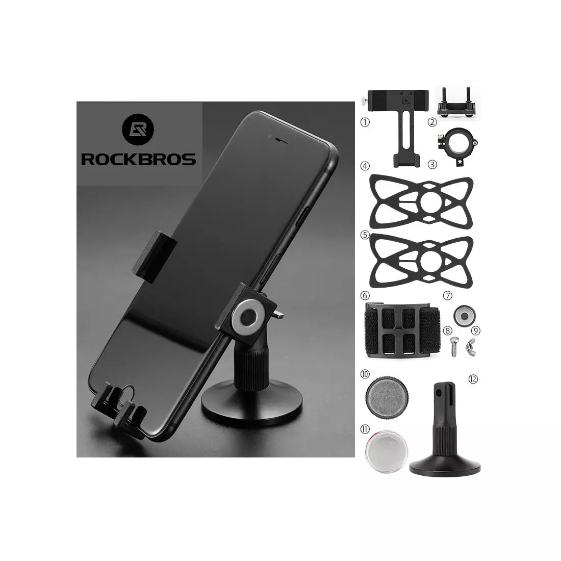 Rockbros handlebar phone holder, black 2017-2ABK