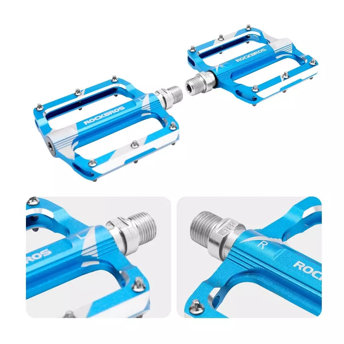 Rockbros platform pedals aluminium, blue K306-BL