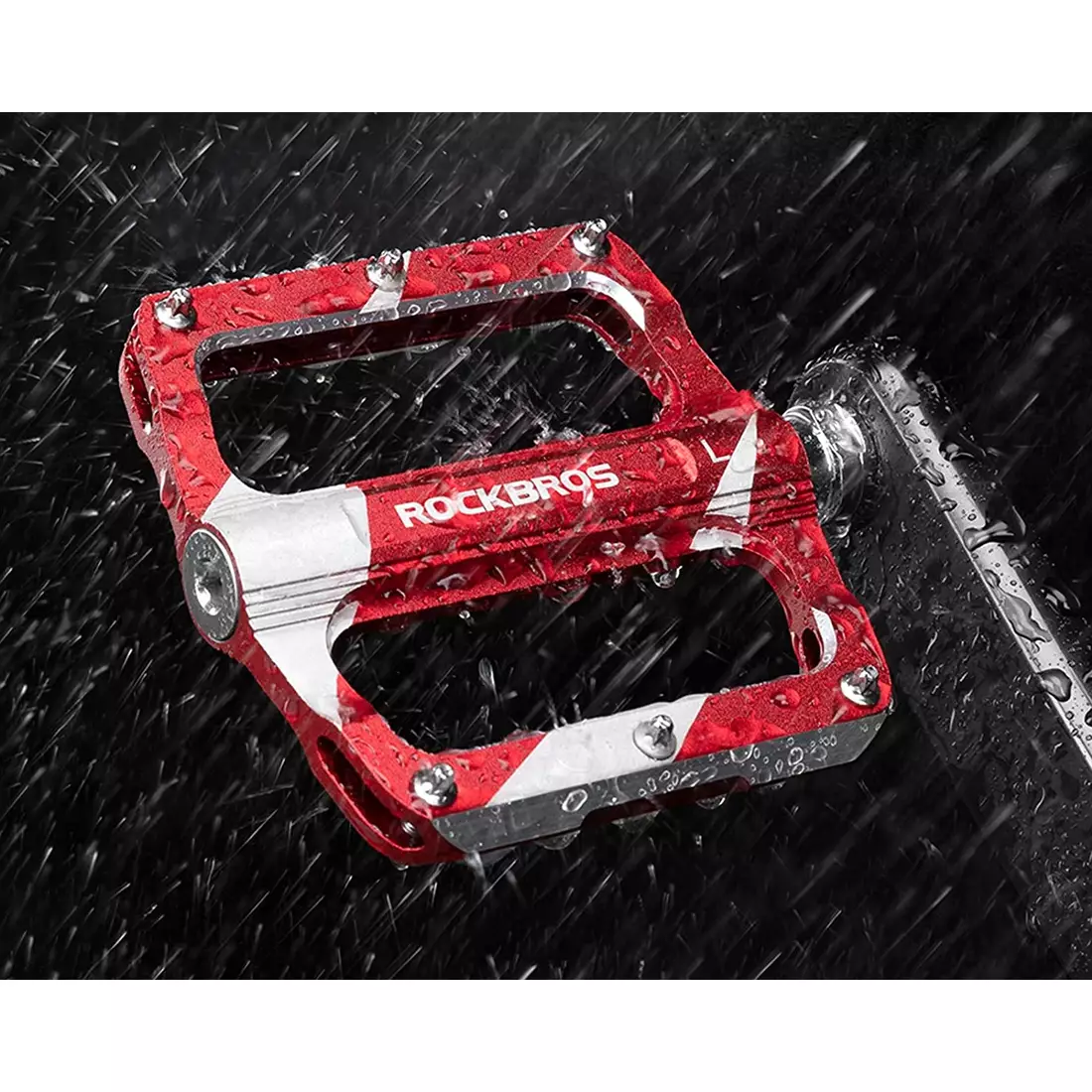 Rockbros platform pedals aluminium, red K306-RD